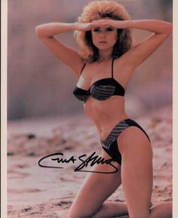 Emma Samms signed photograph: A sexy signed bikini shot of the actress Certificate of AuthenticityEVERY item in this auction comes with at minimum a full illustrated serial numbered COA signed by the worlds leading authenticator i
