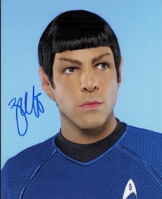 Zachary Quinto Spock Star Trek signed photograph