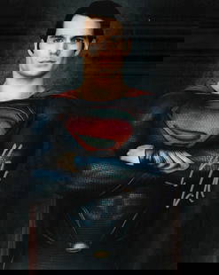 Henry Cavill Superman signed photograph: "A signed Superman 8x10 photograph by him from his Supey films Certificate of AuthenticityEVERY item in this auction comes with at minimum a full illustrated serial numbered COA signed by the worlds l