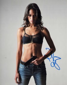 Zoe Saldana sexy signed photograph