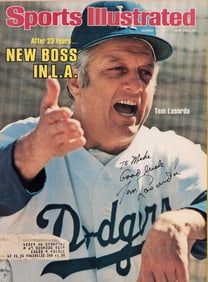 Tommy Lasorda signed Sports Illustrated magazine