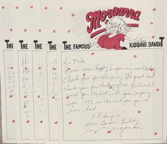 Morganna Lot of five handwritten letters signed