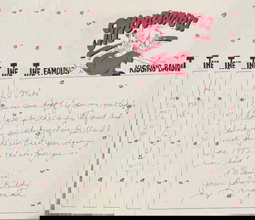 Morganna Lot of five handwritten letters signed: "A lot of FIVE handwritten letters by the Kissing Bandit on her stationary Certificate of AuthenticityEVERY item in this auction comes with at minimum a full illustrated serial numbered COA signed by