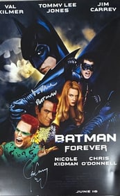 Batman Forever signed 11x17 poster print by Kilmer and Carrey