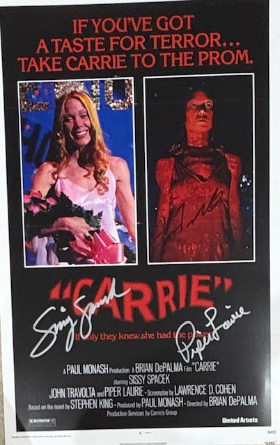 Carrie signed 11x17 poster print by Travolta Spacek and Laurie (1 of 1)