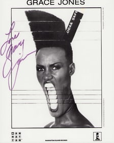 Grace Jones signed photograph