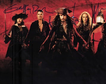 Pirates of the Caribbean signed cast photograph