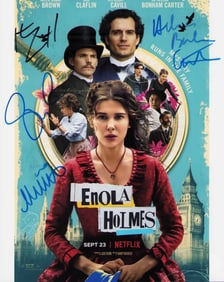 Enola Holmes cast signed photograph