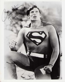 Christopher Reeve signed photograph as Superman