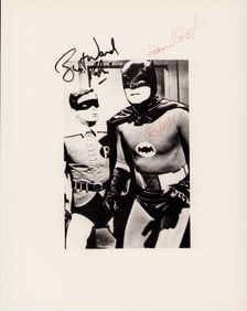 Batman and Robin signed cast vintage photograph
