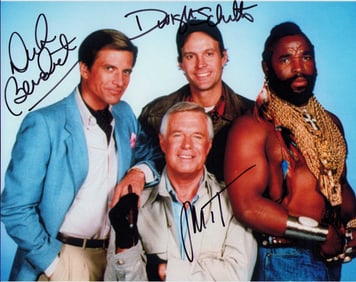 A-Team cast signed photograph