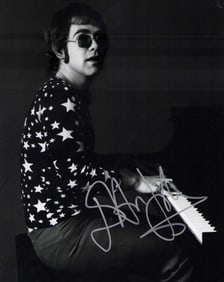 Elton John signed photograph