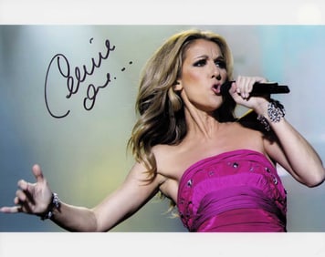 Celine Dion signed photograph
