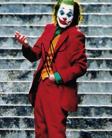 Joaquin Phoenix signed Joker photograph