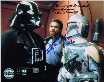Lando and Boba Fett Star Wars signed photograph