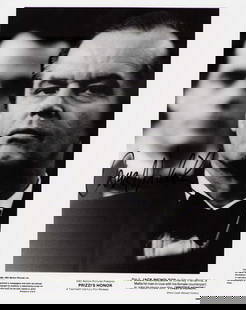 Jack Nicholson signed photograph: An original vintage signed photograph from the film Prizzis Honor Certificate of AuthenticityEVERY item in this auction comes with at minimum a full illustrated serial numbered COA signed by the world