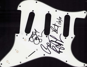 Black Sabbath signed Fender electric pickguard