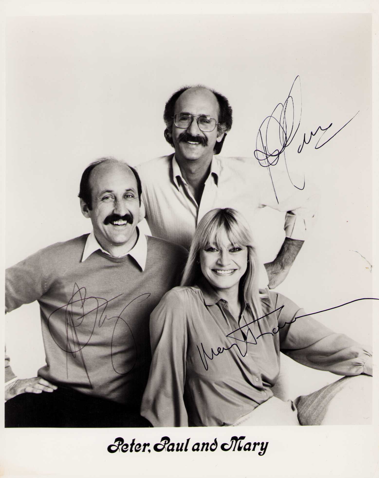 Peter Paul and Mary signed photograph (1 of 1)