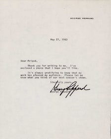 George Peppard signed letter