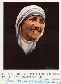 Mother Teresa signed photograph
