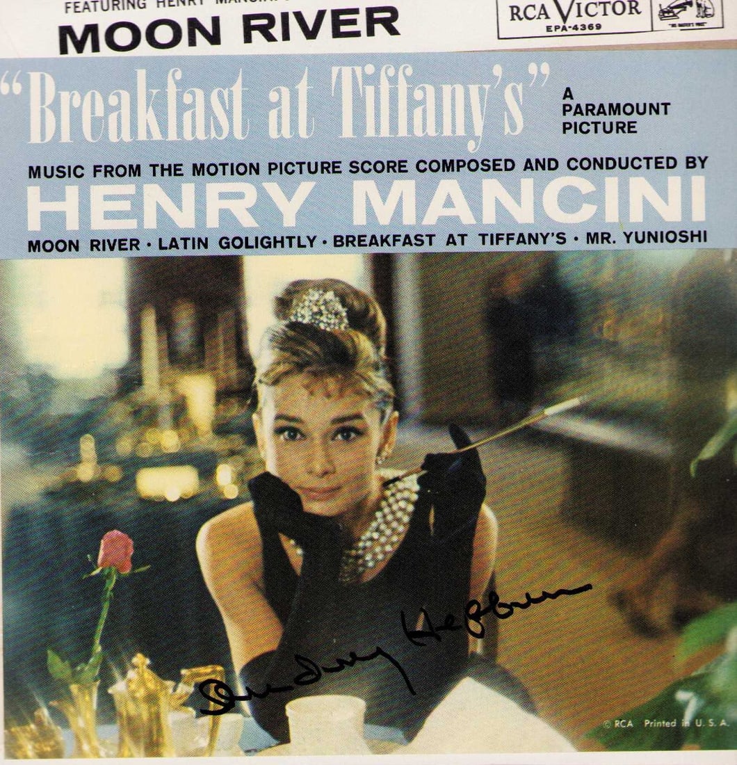 Audrey Hepburn signed Breakfast at Tiffanys 45 record (1 of 1)