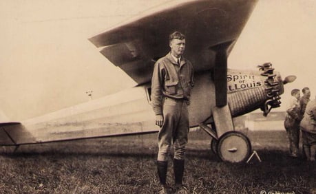 Charles Lindbergh flwon postcard