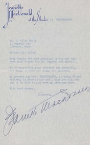 Jeanette MacDonald signed letter