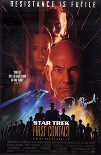 Star Trek First Contact signed poster print: 11x17 Star Trek First Contact signed by Patrick Stewart Certificate of AuthenticityEVERY item in this auction comes with at minimum a full illustrated serial numbered COA signed by the worlds leading