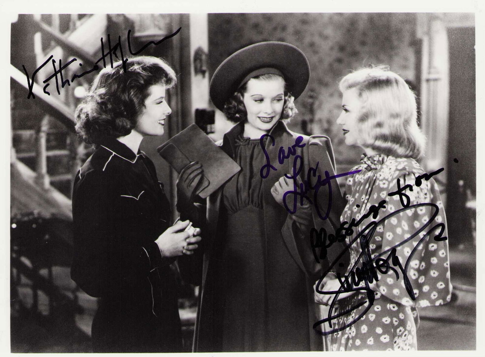 Lucille Ball Kate Hepburn and Ginger Rogers signed photograph (1 of 1)