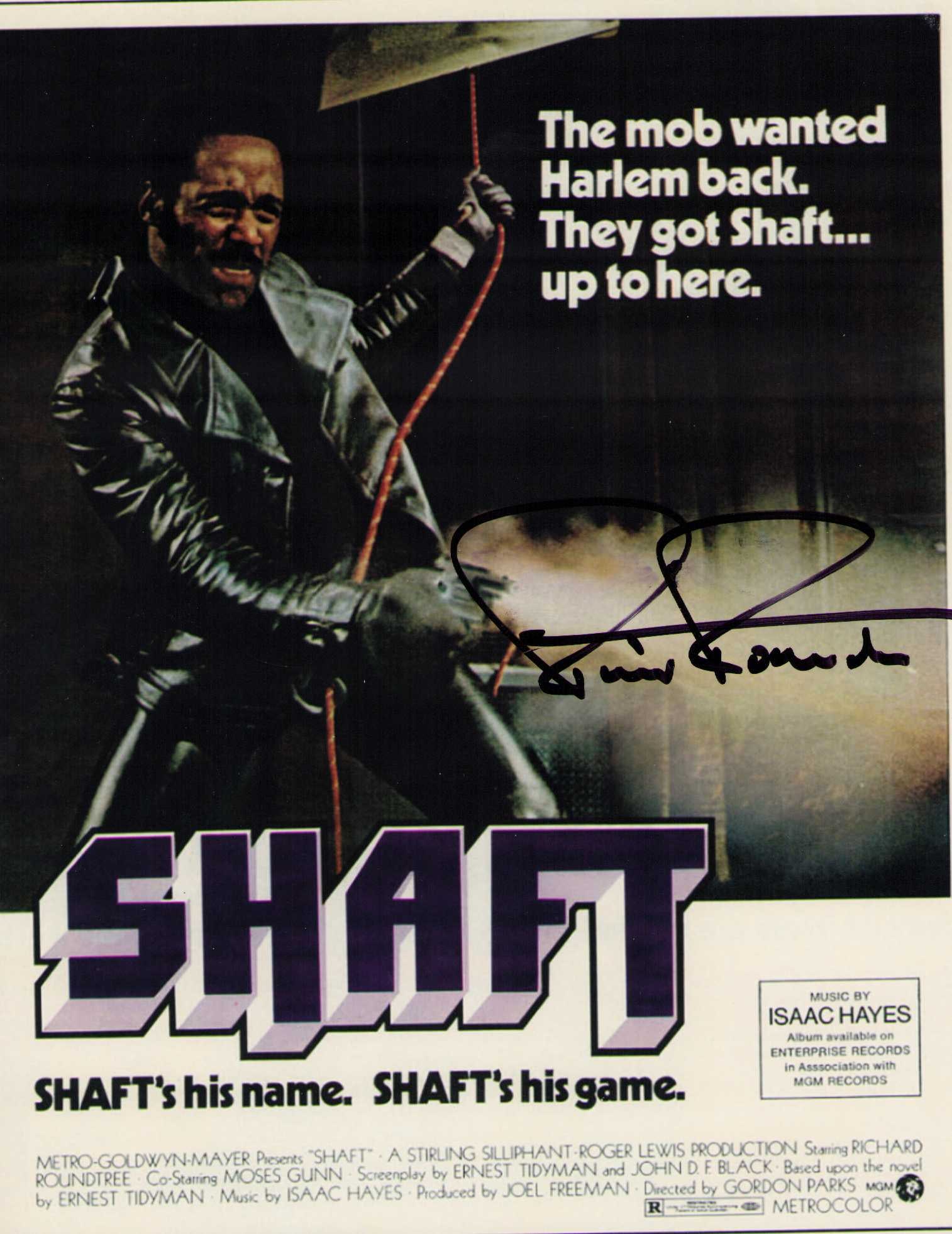Richard Roundtree Shaft signed photograph: A SHAFT signed 8x10 by the deceased Black action star Certificate of AuthenticityEVERY item in this auction comes with at minimum a full illustrated serial numbered COA signed by the worlds leading au