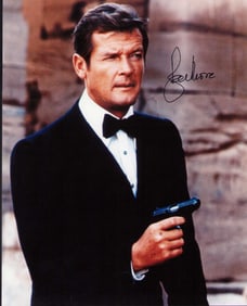 Roger Moore James Bond signed photograph