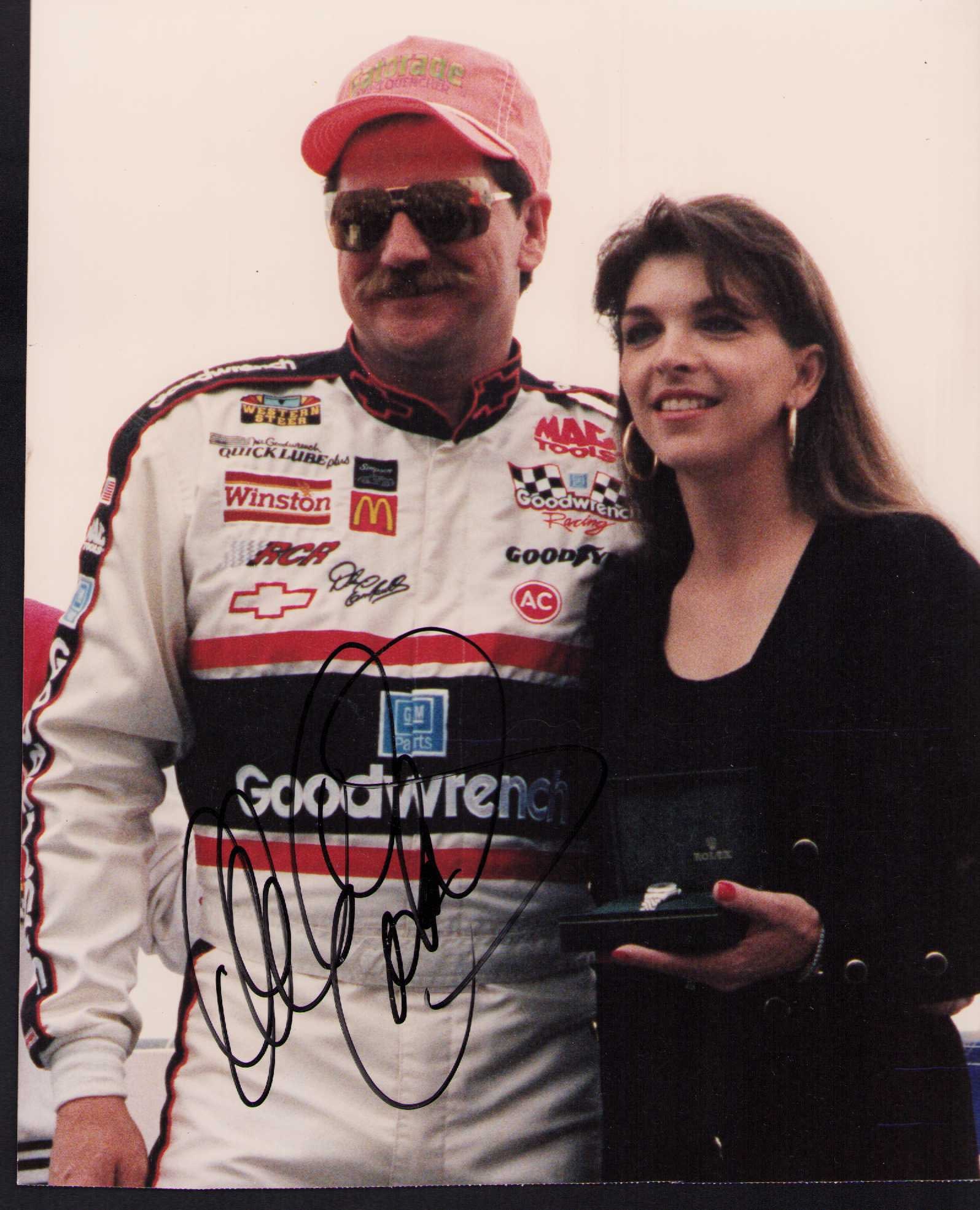Dale Earnhardt Sr signed photograph: A scarce signed Earnhardt SR 8x10 by the deceased driver Certificate of AuthenticityEVERY item in this auction comes with at minimum a full illustrated serial numbered COA signed by the worlds leading