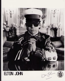 Elton John signed photograph