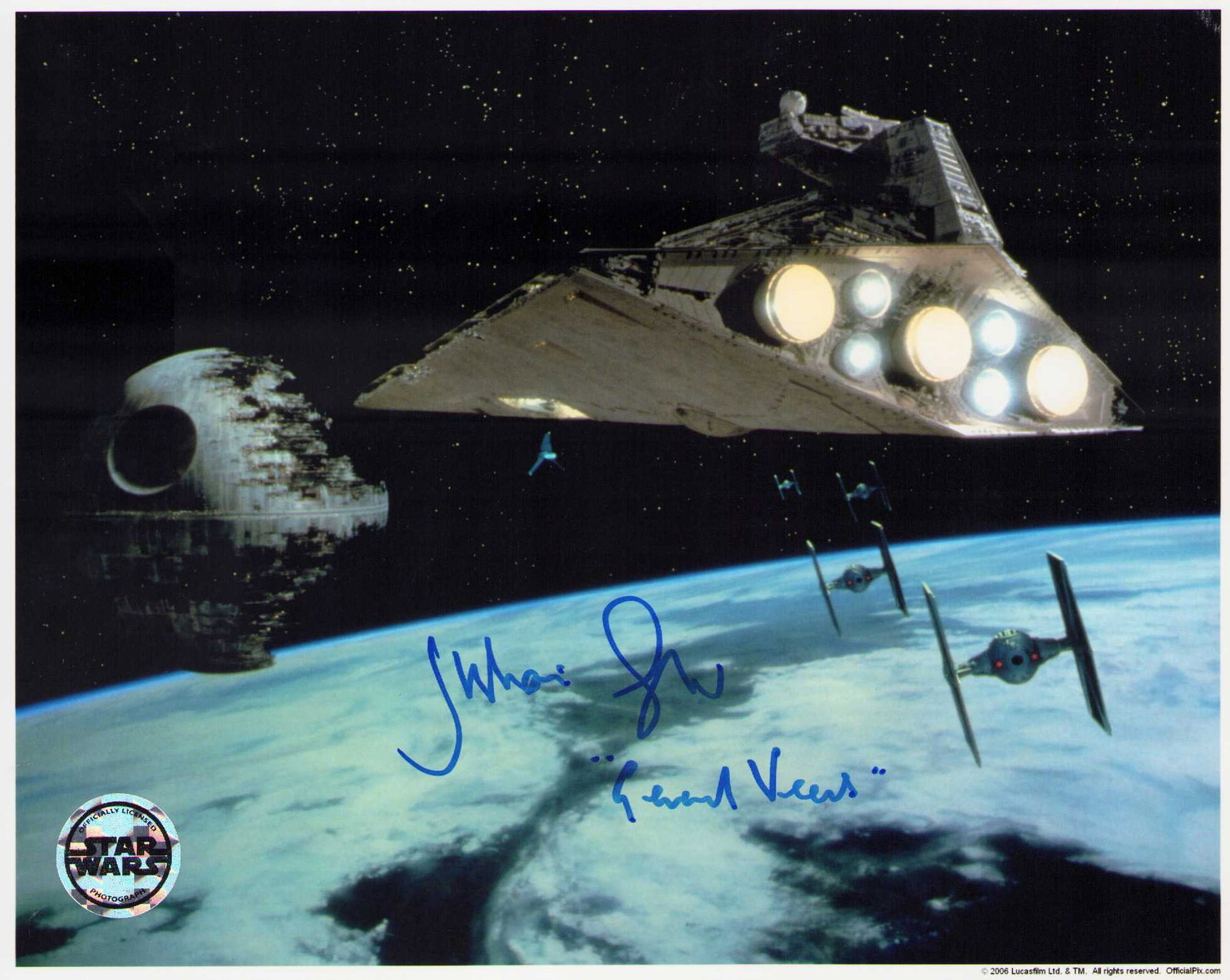 Julian Glover Star Wars signed photograph: Star Wars signed 8x10 Certificate of AuthenticityEVERY item in this auction comes with at minimum a full illustrated serial numbered COA signed by the worlds leading authenticator in Entertainment KEV