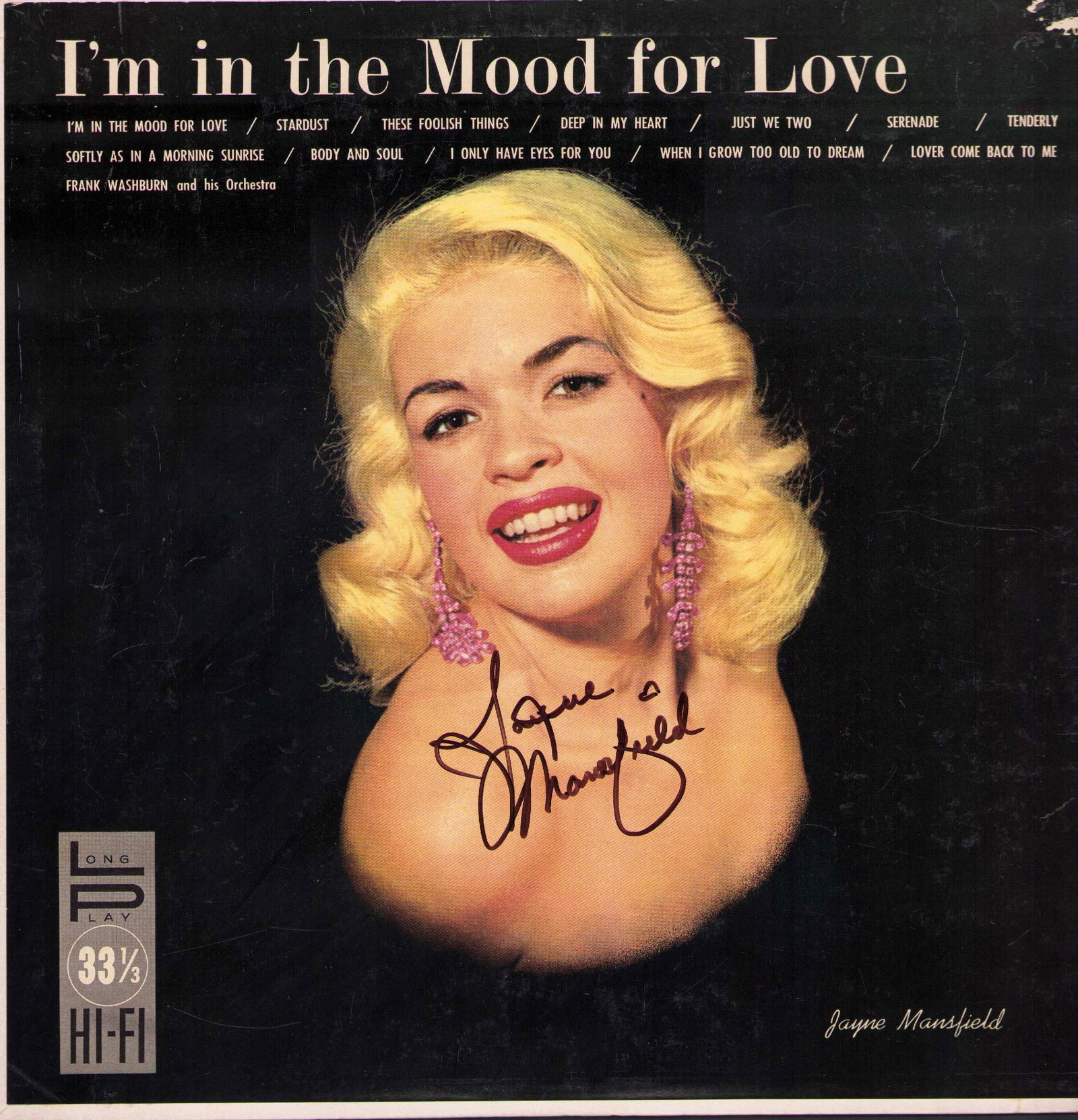 Jayne Mansfield signed LP rare (1 of 1)