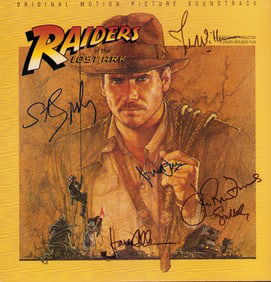 Raiders of the Lost Ark cast signed LP