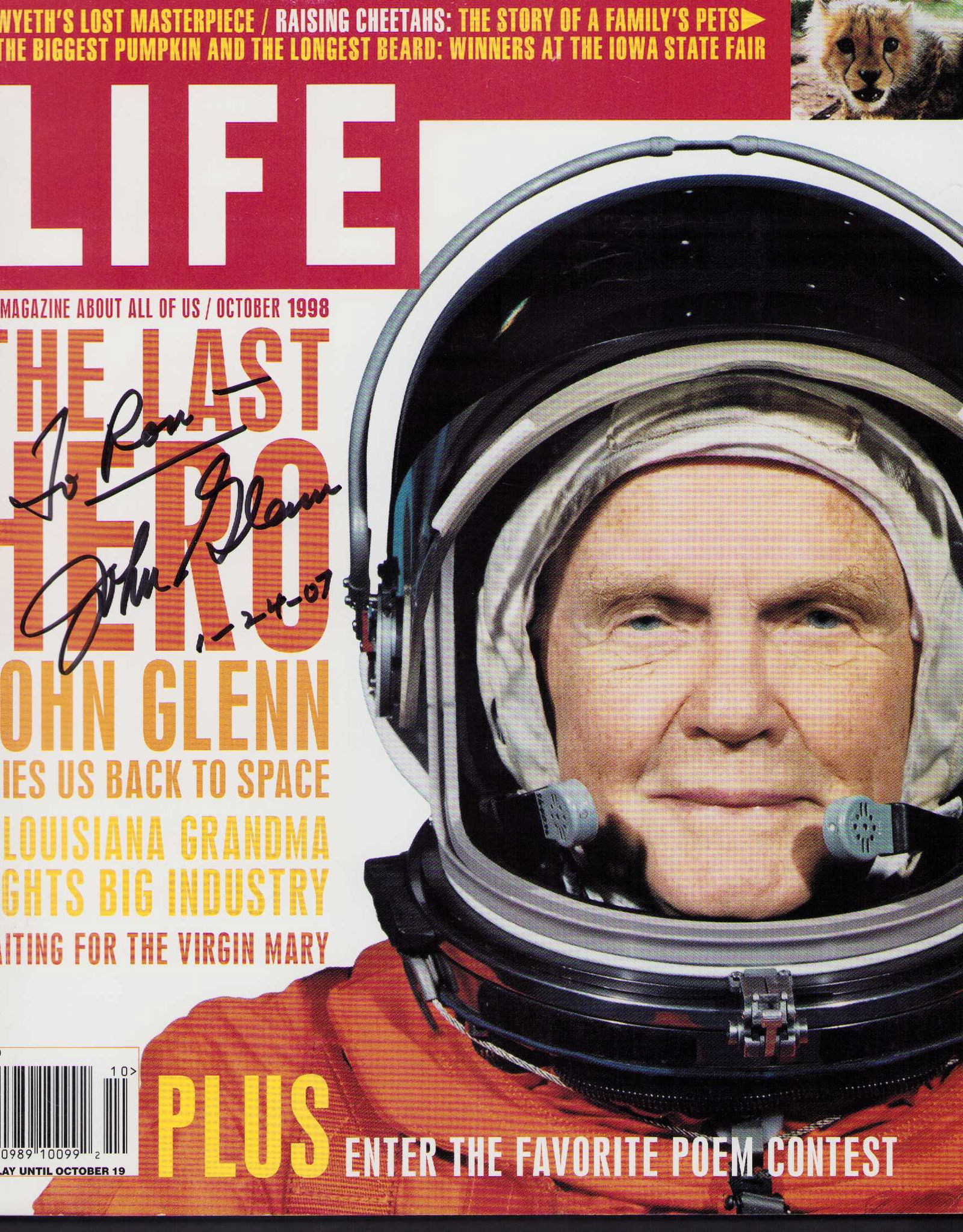 John Glenn signed magazine (1 of 1)