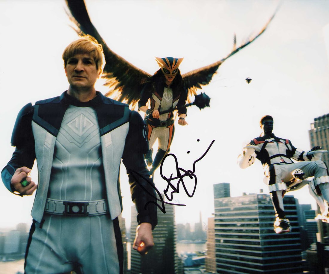 Nathan Fillion signed photograph: From recent Superman film Certificate of AuthenticityEVERY item in this auction comes with at minimum a full illustrated serial numbered COA signed by the worlds leading authenticator in Entertainment