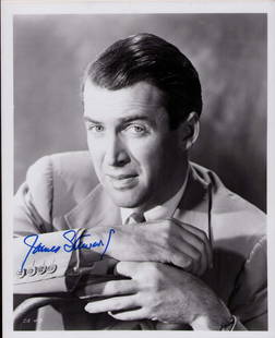 Jimmy Stewart signed photograph: A nice vintage image signed later in life by the legendary actor Certificate of AuthenticityEVERY item in this auction comes with at minimum a full illustrated serial numbered COA signed by the worlds