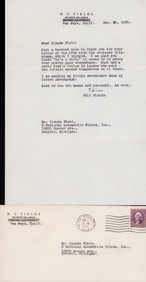 W. F. Fields letter signed