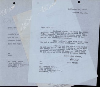 A Lot of THREE WC Fields signed typed letters
