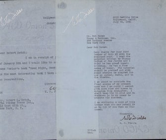 A lot of TWO WC Fields signed typed letters