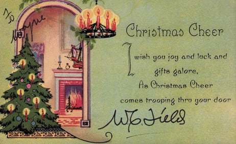 WC Fields signed Xmas card