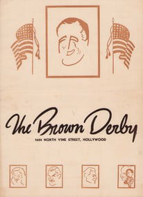 Brown Derby original menu WWII era