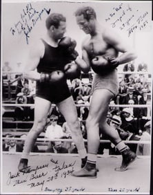 Max Baer and Jack Dempsey signed photograph