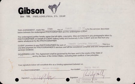 Buddy Holly contract signed