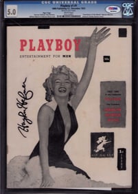 Marilyn Monroe Playboy # 1 slabbed and signed by Hugh Hefner