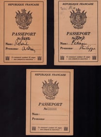 Casablanca set of THREE prop passports used in the filming