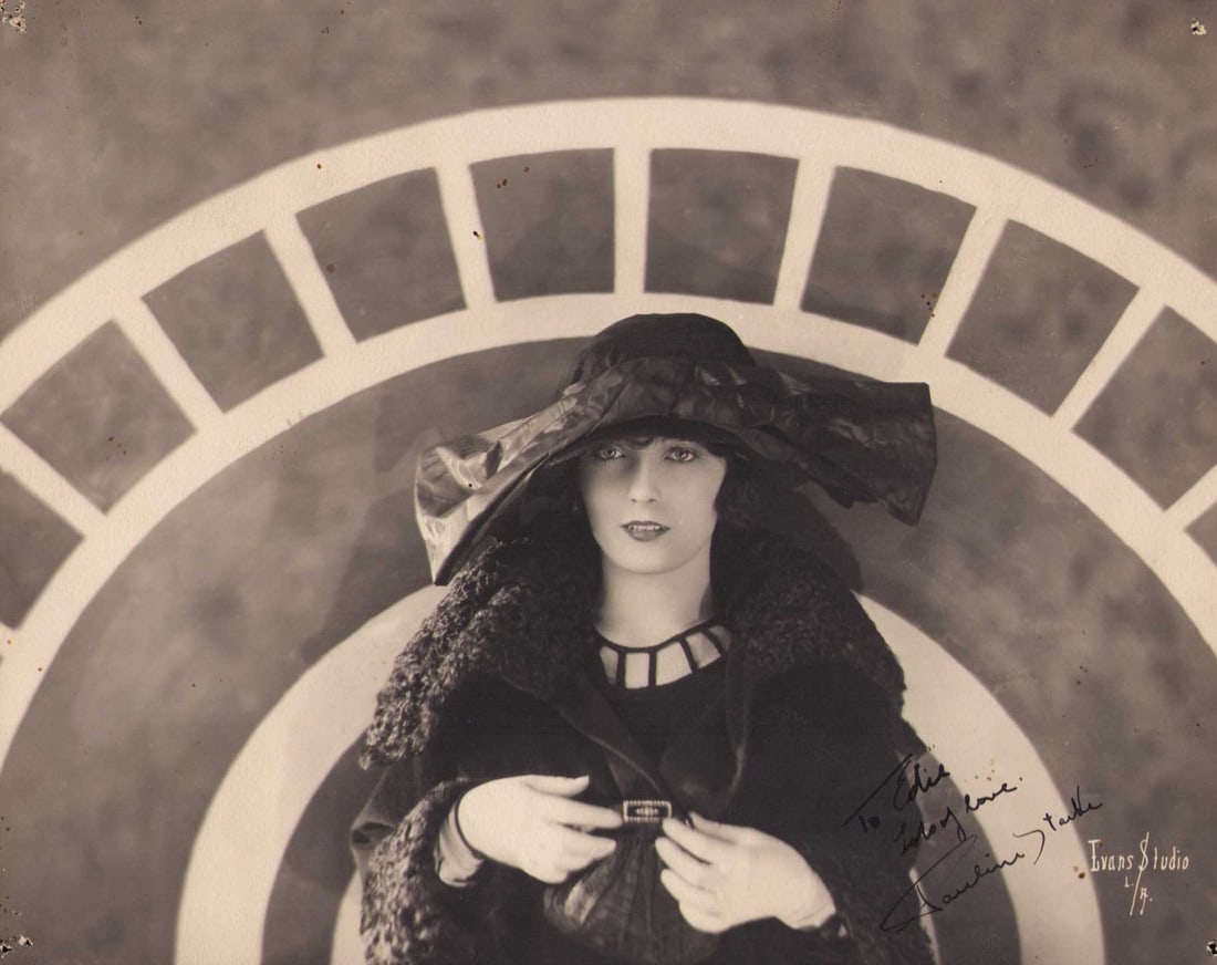 Pauline Starke signed photograph: A WAMPAS baby star of 1922 she starred in silents for years Ivans Studio photographer on front pin holes in cornersCertificate of AuthenticityEVERY item in this auction comes with at minimum a full il