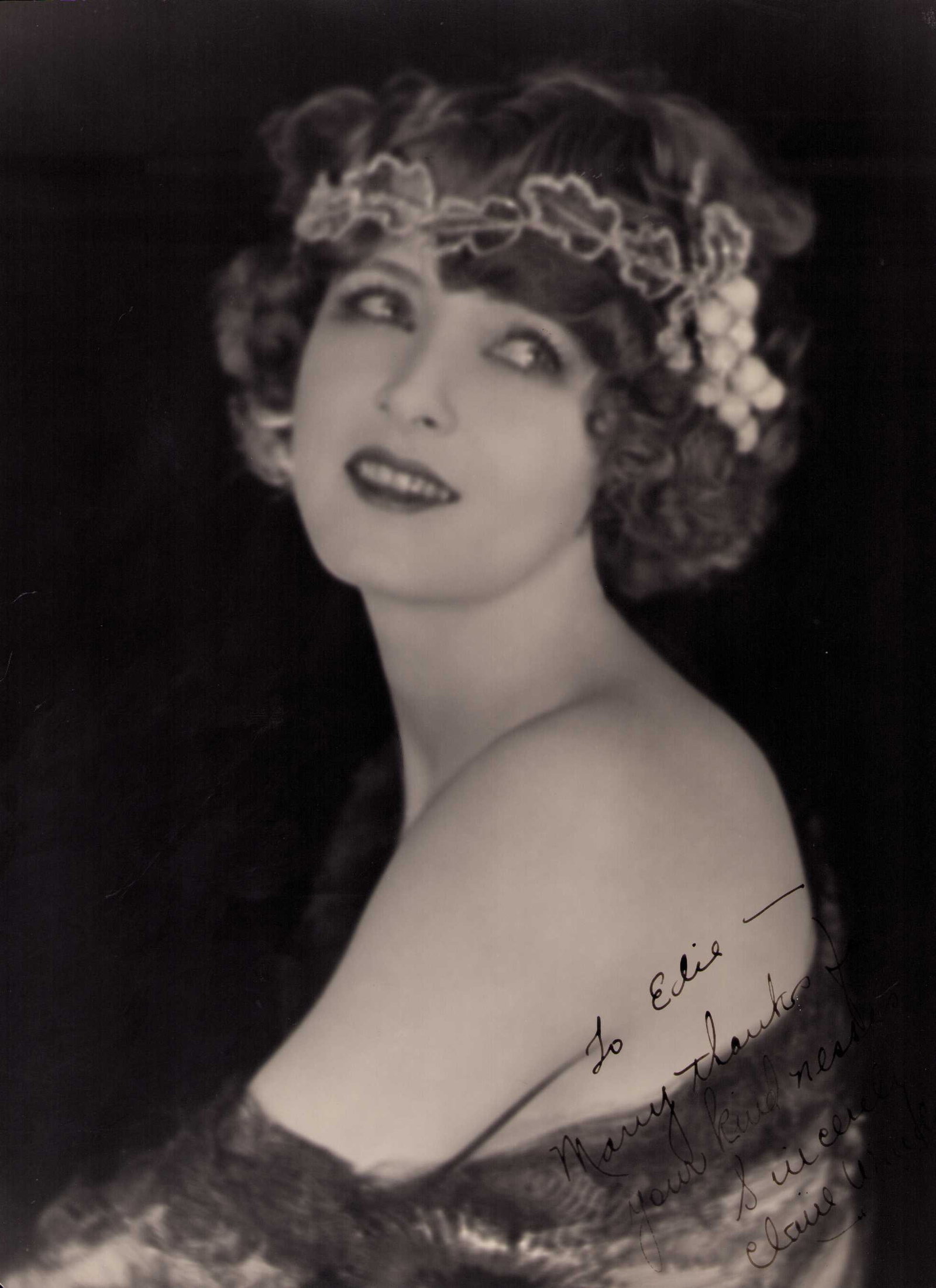 Claire Windsor signed 11x14 photograph: This is back stamped Edwin Bower Hesser on Hollywood Blvd one of MGMS biggest stars in 1924 around the time of this photo 11x14 Certificate of AuthenticityEVERY item in this auction comes with at mini